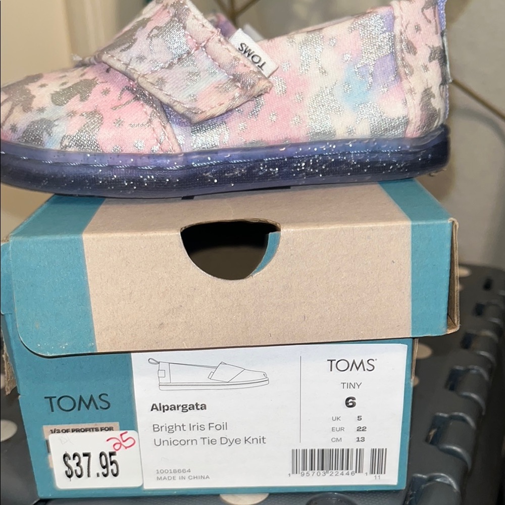 Toms Purple and Silver Canvas Slippers - Picture 2 of 3